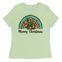 Matcha merry christmas cactus rainbow Ladies Tee - BarkalooDesign