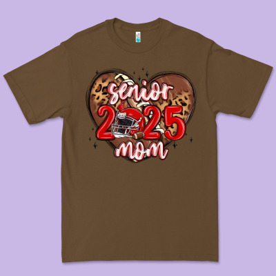 Senior 2025 Mom Football Premium Tee Designed By Maliassmallbusiness