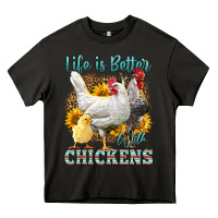 Asphalt Western Life Is Better With Chickens Heavy Core Tee - LillyAllenDesigns