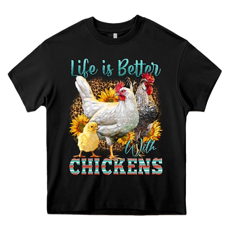 Western Life Is Better With Chickens Heavy Core Tee by LillyAllenDesigns | Teevron