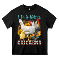 Black Western Life Is Better With Chickens Heavy Core Tee - LillyAllenDesigns
