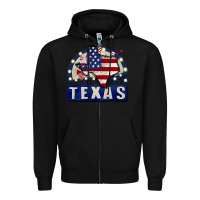 Black texas 4th of july Zipper Hoodie - CowGirlArtShop