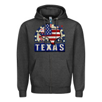 Charcoal Heather texas 4th of july Zipper Hoodie - CowGirlArtShop