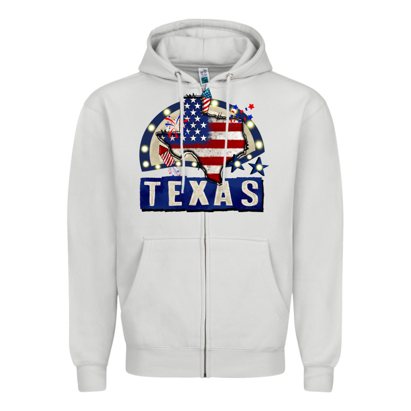 Texas 4th Of July Zipper Hoodie by CowGirlArtShop | Teevron