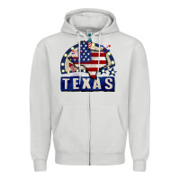 Dove Grey texas 4th of july Zipper Hoodie - CowGirlArtShop