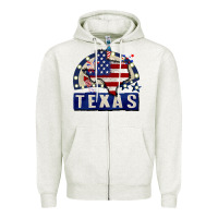 Oatmeal Heather texas 4th of july Zipper Hoodie - CowGirlArtShop