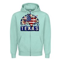 Seafoam texas 4th of july Zipper Hoodie - CowGirlArtShop