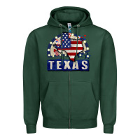 Sports Green texas 4th of july Zipper Hoodie - CowGirlArtShop