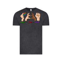 Vintage Black Peace Love Pride Vintage Tee - BundleAndBundleShop