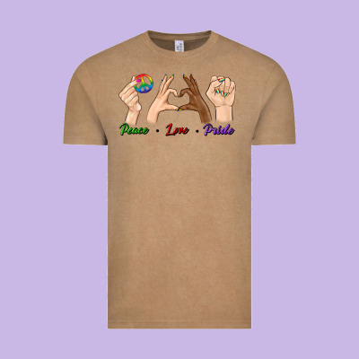 Peace Love Pride Vintage Tee Designed By Bundleandbundleshop