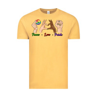 Vintage Mustard Peace Love Pride Vintage Tee - BundleAndBundleShop