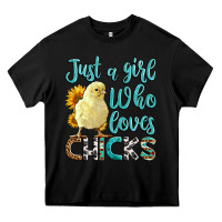 Black Western Just A Girl Who loves Chicks Heavy Core Tee - LillyAllenDesigns