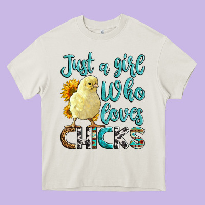 Western Just A Girl Who Loves Chicks Heavy Core Tee Designed By Lillyallendesigns