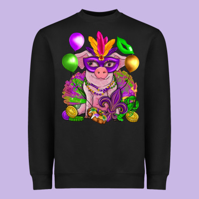 Mardi Gras Pig Heavyweight Sweatshirt Designed By Nancycooperartshop