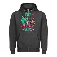 Charcoal Heather I like big veins and i cannot lie Zipper Hoodie - CowGirlArtShop