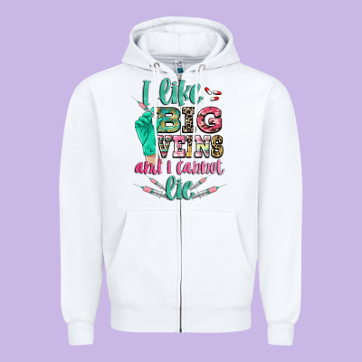 I Like Big Veins And I Cannot Lie Zipper Hoodie Designed By Cowgirlartshop