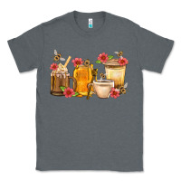 Charcoal Heather Honey And Bee With Flower Coffee Cup Classic Tee - BundleAndBundleShop