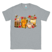 Heather Grey Honey And Bee With Flower Coffee Cup Classic Tee - BundleAndBundleShop