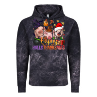 Cloud Black Happy Hallothanksmas Pigs Vintage Hoodie - BundleAndBundleShop