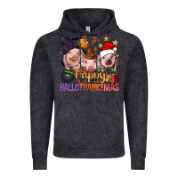 Vintage Black Happy Hallothanksmas Pigs Vintage Hoodie - BundleAndBundleShop