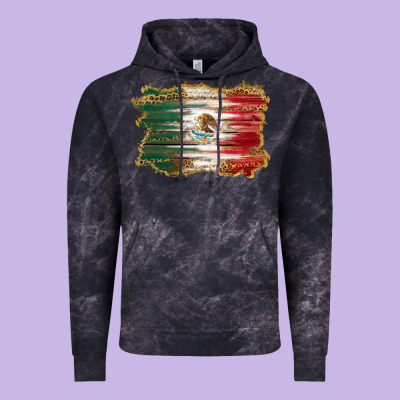 Mexican Flag With Leopard Vintage Hoodie Designed By Ranaportraitstore