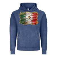 Vintage Denim mexican flag with leopard Vintage Hoodie - RanaPortraitStore