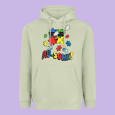 Au-some! Autism Puzzle Dabbing Heavyweight Hoodie Designed By Fadigitalartstudio