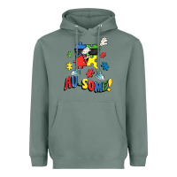 Sage Au-some! Autism puzzle dabbing Heavyweight Hoodie - FaDigitalArtStudio
