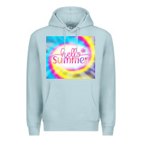 Blue Mist Hello Summer Tie Dye Tumbler Premium Hoodie - CowCowDesign