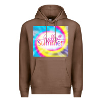 Chestnut Hello Summer Tie Dye Tumbler Premium Hoodie - CowCowDesign
