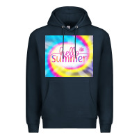 Navy Hello Summer Tie Dye Tumbler Premium Hoodie - CowCowDesign