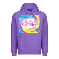 Purple Hello Summer Tie Dye Tumbler Premium Hoodie - CowCowDesign