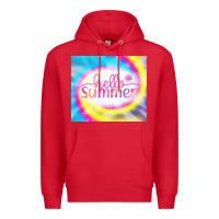 Red Hello Summer Tie Dye Tumbler Premium Hoodie - CowCowDesign