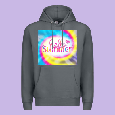 Hello Summer Tie Dye Tumbler Premium Hoodie Designed By Cowcowdesign