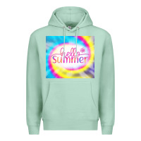 Seafoam Hello Summer Tie Dye Tumbler Premium Hoodie - CowCowDesign