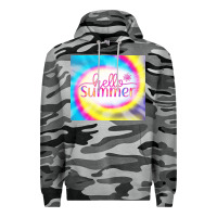 Slate Camo Hello Summer Tie Dye Tumbler Premium Hoodie - CowCowDesign