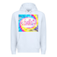 White Hello Summer Tie Dye Tumbler Premium Hoodie - CowCowDesign