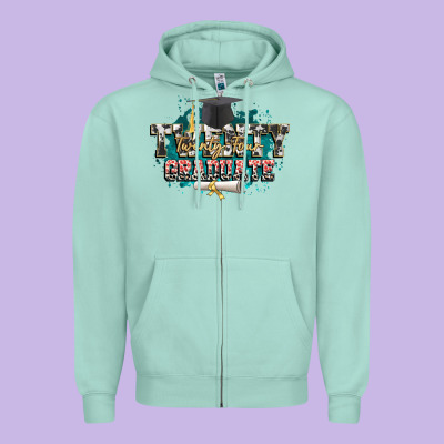 Twenty Twenty Four Graduate Zipper Hoodie Designed By Cowgirlartshop