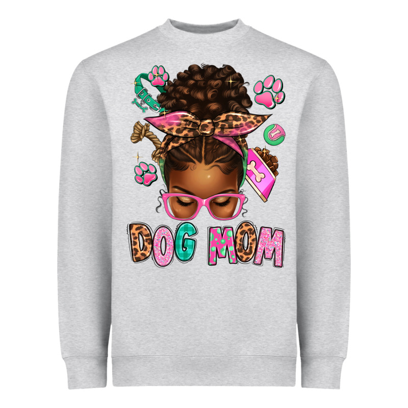 Afro Messy Bun Dog Mom Heavyweight Sweatshirt by texasbilliewilder | Teevron