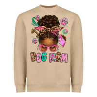 Mushroom Afro Messy Bun Dog Mom Heavyweight Sweatshirt - texasbilliewilder