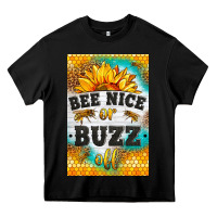Black bee nice or buzz off Heavy Core Tee - LillyAllenDesigns