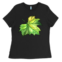 Black green leaf Ladies Tee - BarkalooDesign