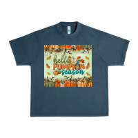 Midnight Navy hello pumpkin season tumbler Urban Heavy Tee - BundleAndBundleShop