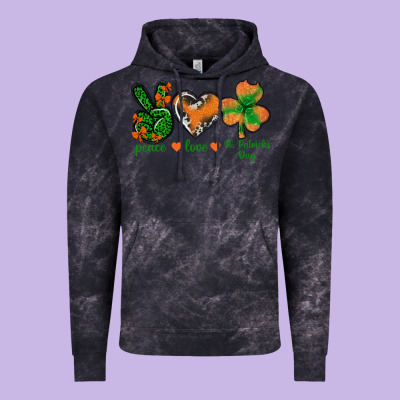 Peace Love St.patrick's Day Vintage Hoodie Designed By Bundleandbundleshop