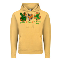 Vintage Mustard Peace Love St.Patrick's Day Vintage Hoodie - BundleAndBundleShop
