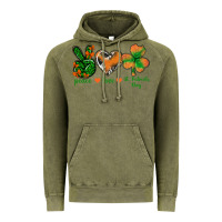 Vintage Olive Peace Love St.Patrick's Day Vintage Hoodie - BundleAndBundleShop