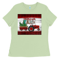 Matcha christmas on the farm tractor Ladies Tee - Jasminsmagicworld