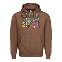 Chestnut Saved by his grace Easter Day Zipper Hoodie - HowdyJamesFarm