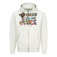 Oatmeal Heather Saved by his grace Easter Day Zipper Hoodie - HowdyJamesFarm