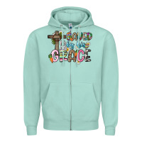 Seafoam Saved by his grace Easter Day Zipper Hoodie - HowdyJamesFarm